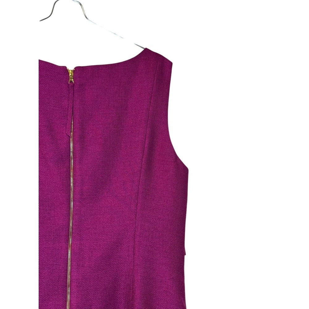 Kay Unger Women Shift Dress Lined Sleeveless Gold Shoulder Fuchsia Pink‎ 14 - Picture 8 of 11